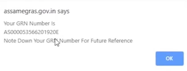 Assam online Tax Pay GRN Number