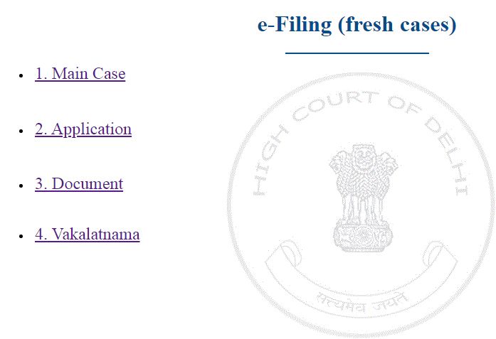 Delhi High Court Main Case filing