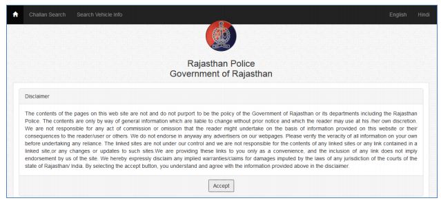 Rajasthan Traffic Police Challan Payment online