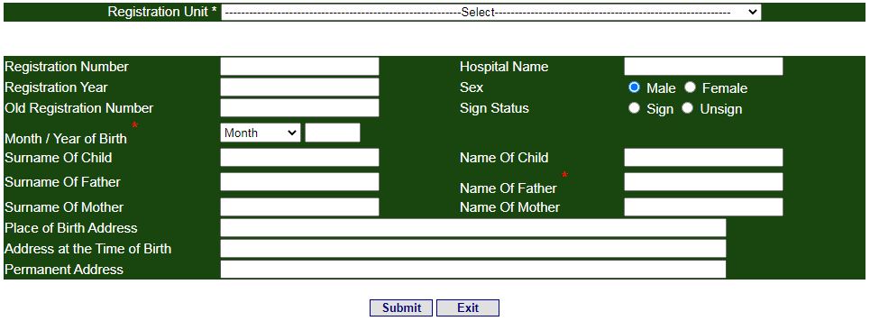 Telangana Birth Certificate online